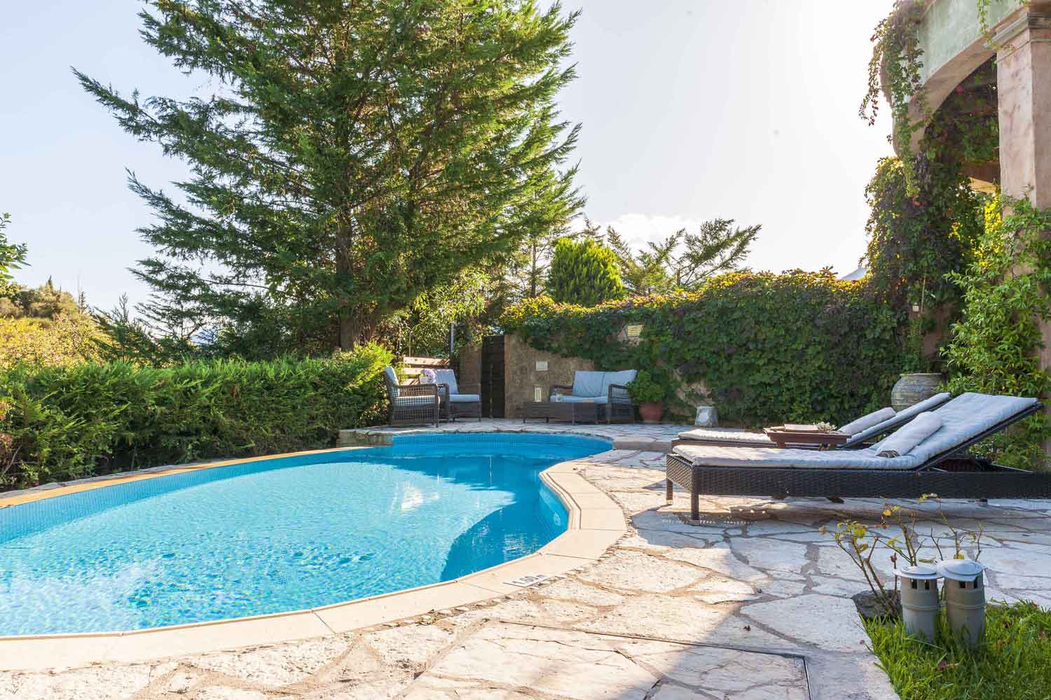 private pool villa in Greece, perfect surrounding landscape